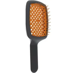Массажная щетка с изогнутой черной ручкой с оранжевым Janeke Curvy Hairbrush