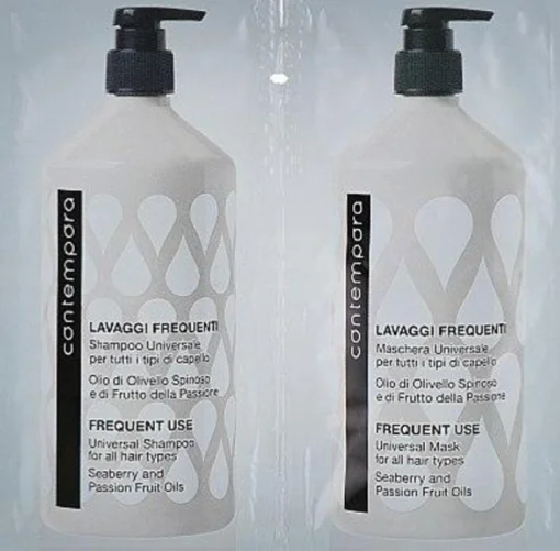 Набір Шампунь+Маска для всіх типів волосся з маслом обліпихи і маракуї Contempora, 12+12 мл
