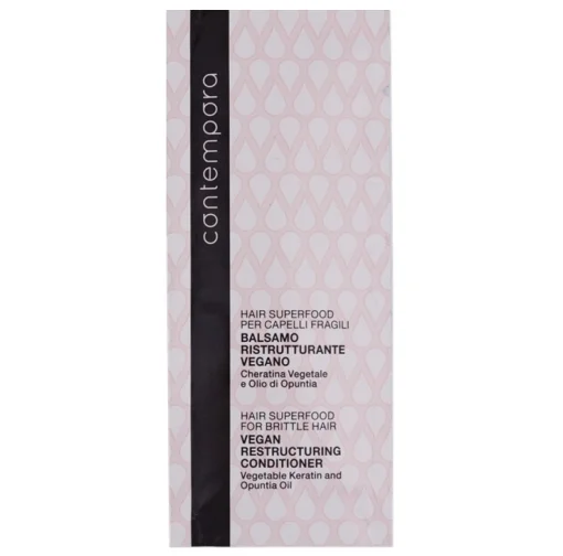 Кондиционер реструктурирующий с растительным кератином и маслом опунции Contempora Hair Superfood For Brittle Hair Vegan Restructuring Conditioner