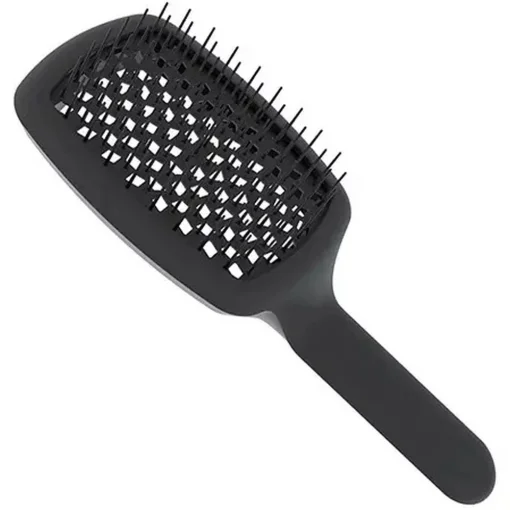 Массажная щетка с изогнутой черной ручкой Janeke Curvy Hairbrush