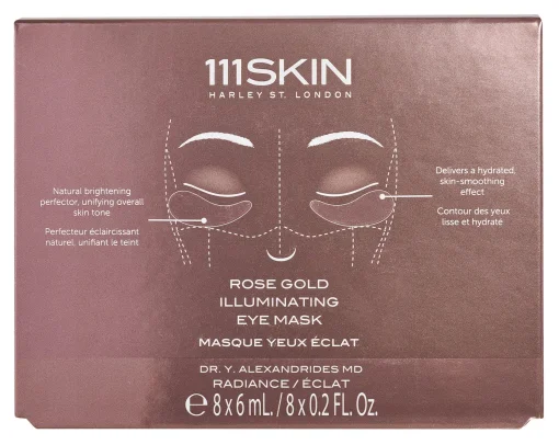 Патчі освітлюючі для шкіри навколо очей з рожевого золота 111 SKIN Rose Gold Illuminating Eye Mask Box, 8 шт