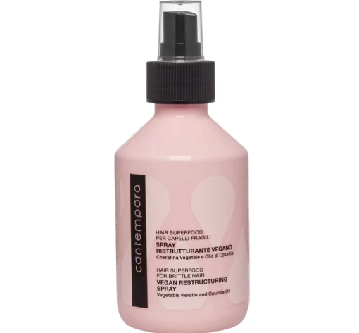 Cпрей реструктурирующий с растительным кератином и маслом опунции Contempora Hair Superfood For Brittle Hair Vegan Restructuring Spray, 200 ml