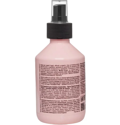 Cпрей реструктурирующий с растительным кератином и маслом опунции Contempora Hair Superfood For Brittle Hair Vegan Restructuring Spray, 200 ml