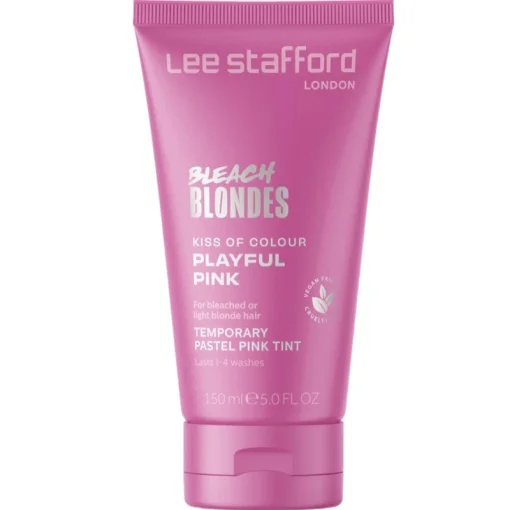 Оттеночный пастельно-розовый бальзам для волос Lee Stafford Bleach Blondes Kiss of Colour Pink Treatment, 150 мл