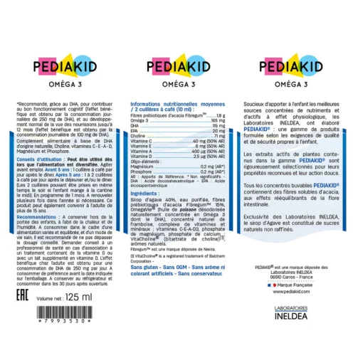 Сироп Омега-3 з Холіном / OM&Eacute;GA 3 - DHA холін віт C E А D магній фосфор - від 6 міс